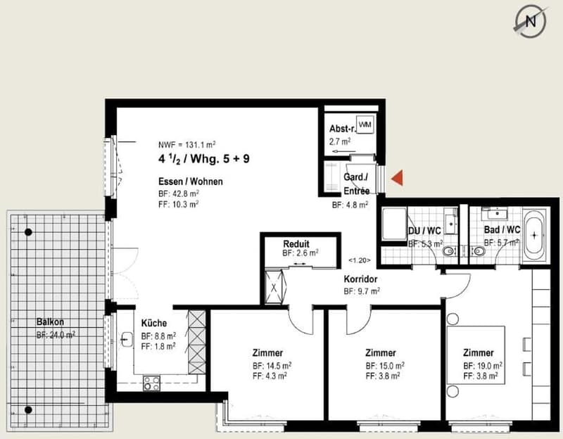 Helle 4.5-Zimmer-Wohnung mit Balkon in Rapperswil-Jona (11)