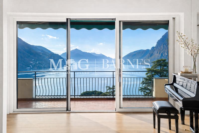 Lugano, Castagnola: Villa con piscina e vista lago panoramica (4)