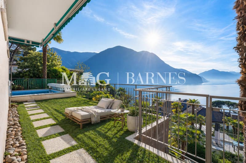 Lugano, Castagnola: Villa con piscina e vista lago panoramica (2)