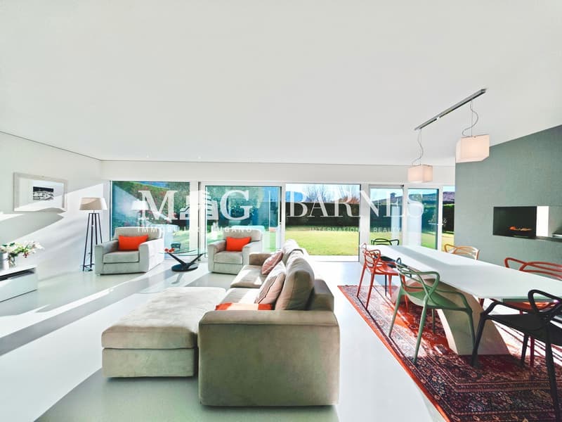Lugano, Dino: Villa moderna con giardino, terrazze e vista aperta (4)