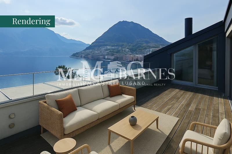 Lugano: Attico in Villa d'Epoca con vista lago e terrazza panoramica (6)