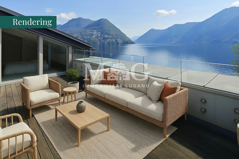 Lugano: Attico in Villa d'Epoca con vista lago e terrazza panoramica (3)