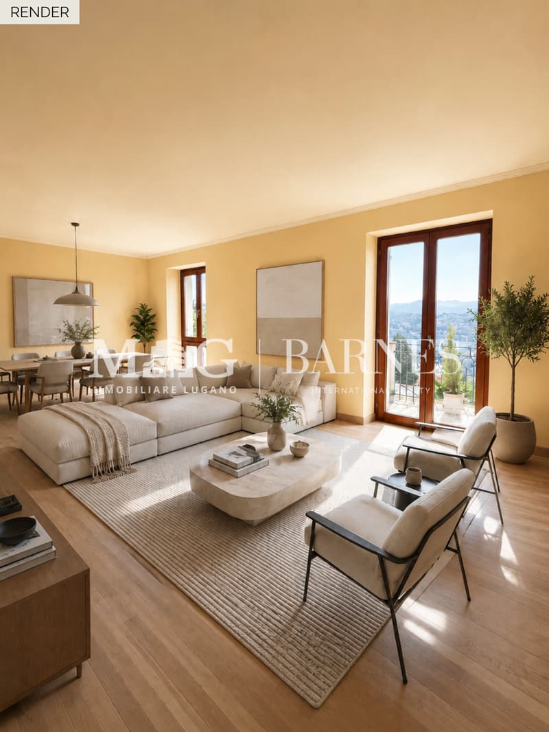 Lugano, Castagnola: Appartamento 3.5 locali vista lago con balconi (2)