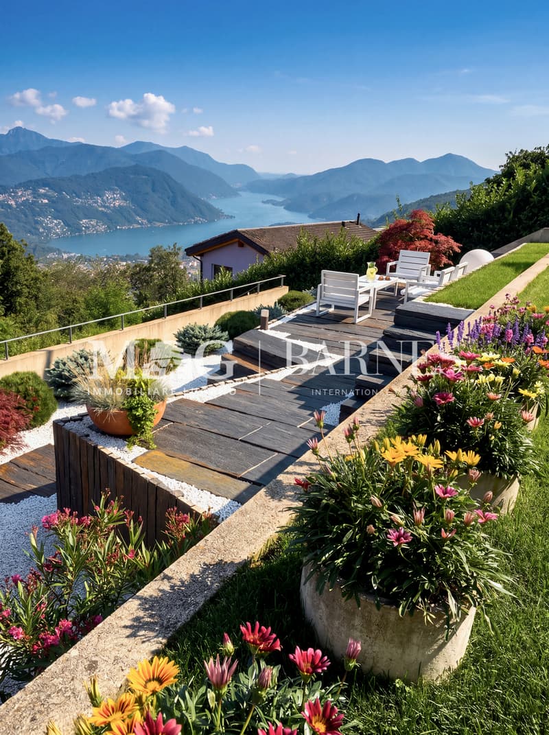 Lugano, Cademario: Villa moderna con giardino e piscina (4)