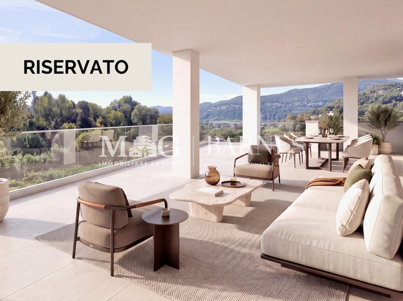 Collina d'Oro: Nuovo attico con 190 m² di terrazze (1)