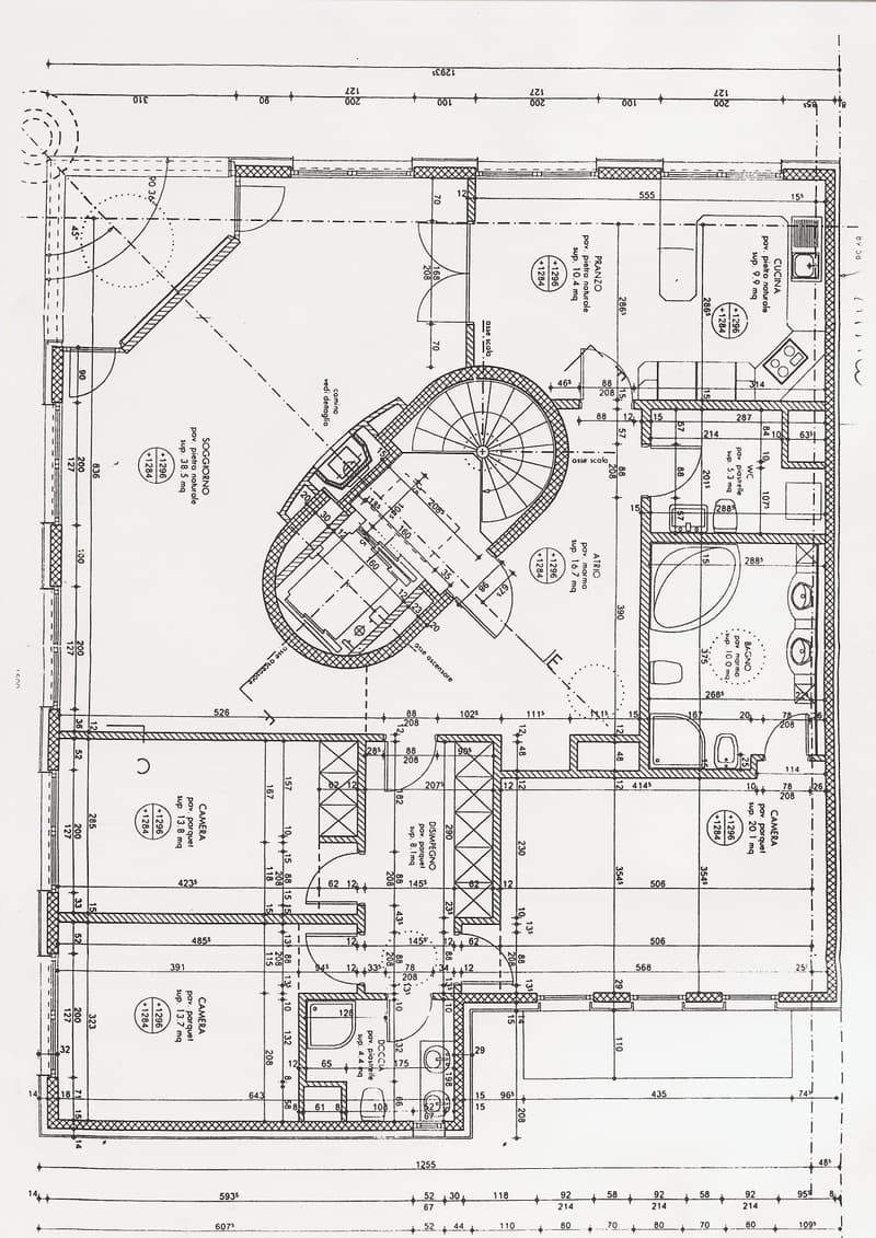 Open plan living space, 2 bedrooms, 2 bathrooms, balcony, kitchen, dining area