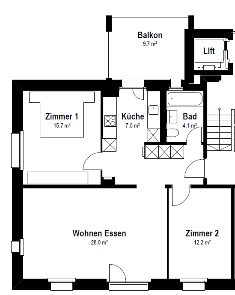 Charmant appartement 3.5 pièces dans le quartier St. Karli (10)