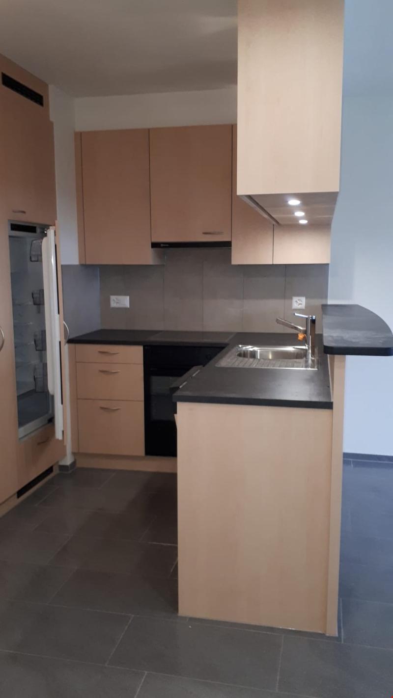 modern kitchen with granite countertops, stainless steel sink, refrigerator, dishwasher, cabinets, appliances