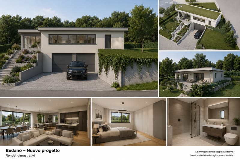Nouvelle Villa Unifamiliale à Bedano – Moderne et Lumineuse (1)
