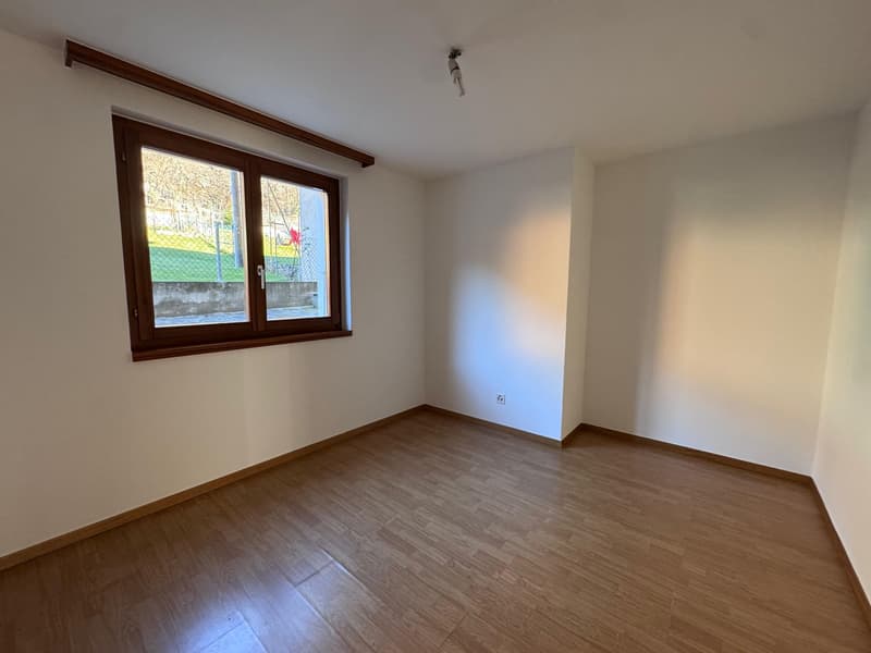 empty room, window, wooden floor, white walls