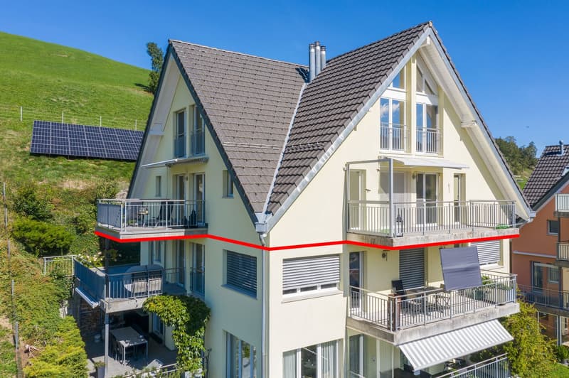5.5-Zimmer Maisonette-Attikawohnung mit top besonnten Balkonen