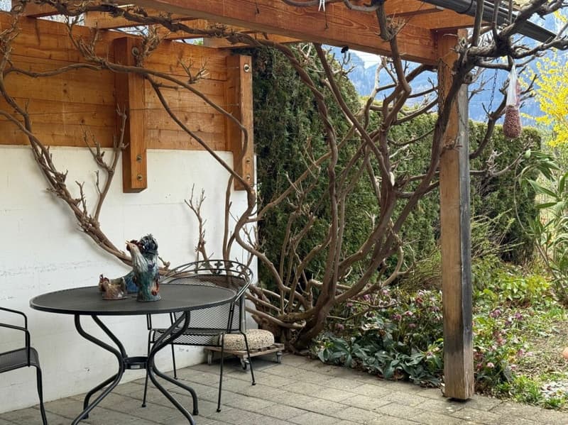 Pergola und Garten Erdgeschoss