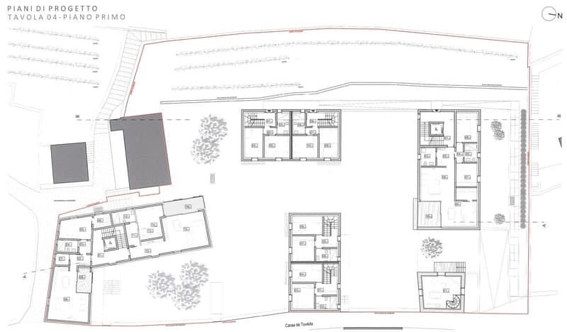 The image shows the floor plan of a building. It includes a living room, kitchen, 2 bedrooms, 2 bathrooms, and a balcony.