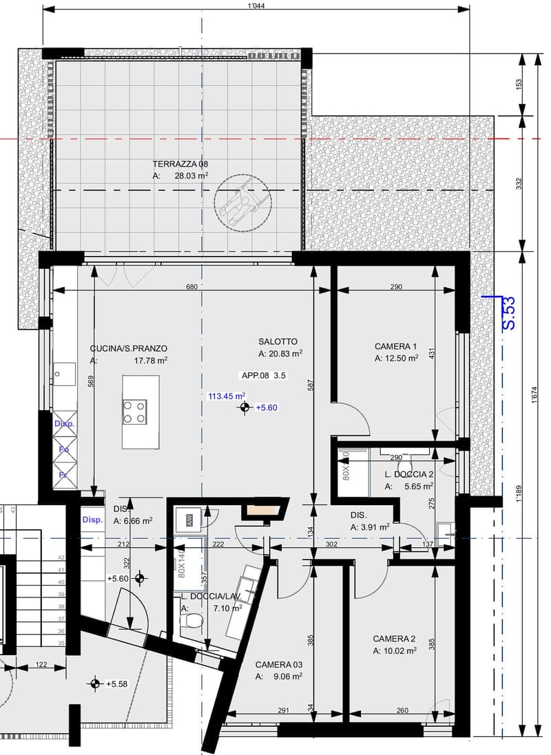 Nouvel appartement spacieux au dernier étage avec belle terrasse (12)