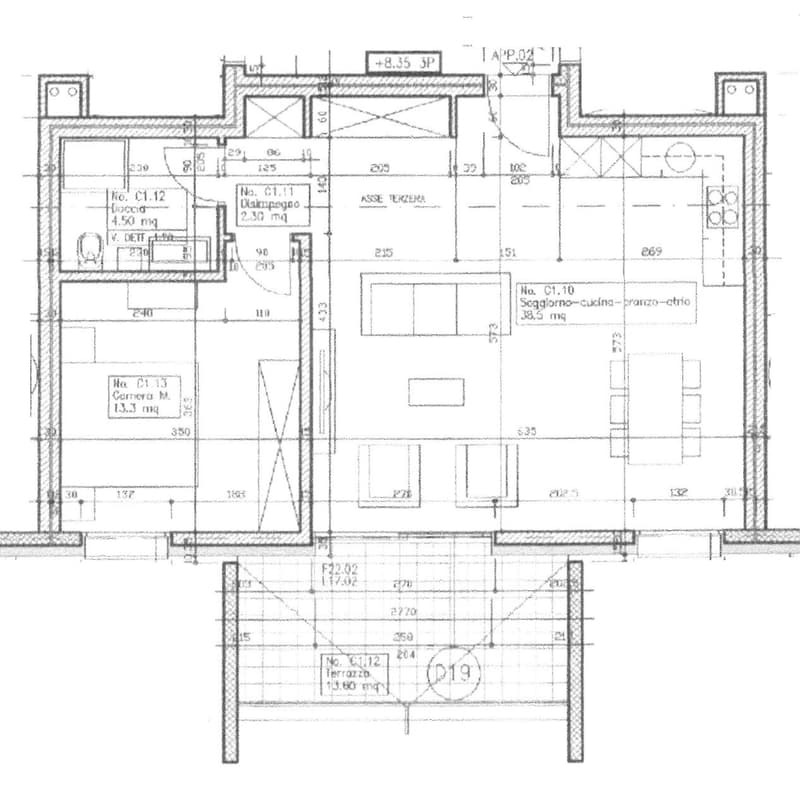 living room, kitchen, 2 bedrooms, 2 bathrooms, terrace