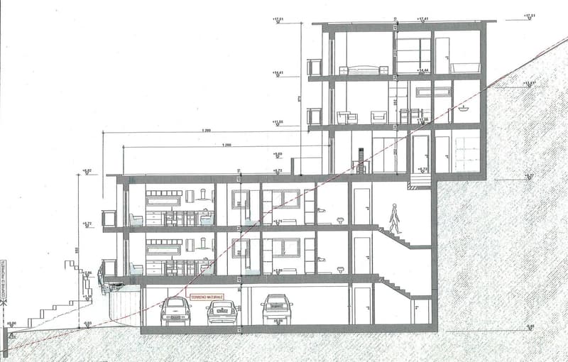 3 levels, 2 garages, raised ground floor, terrace