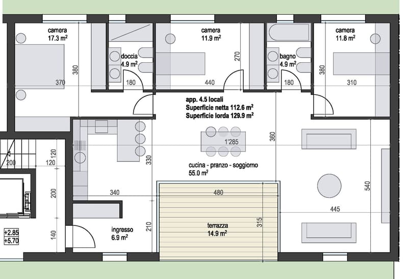 Nuovo appartamento con grande giardino in elegante residenza di sole 4 unità abitative (10)