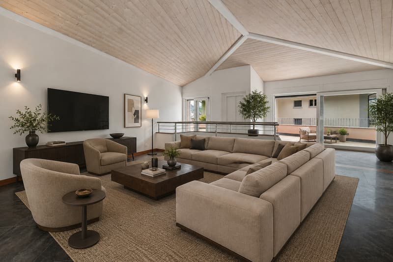 Residenza Diana: Elegante attico con giardino, piscina e vista lago (10)
