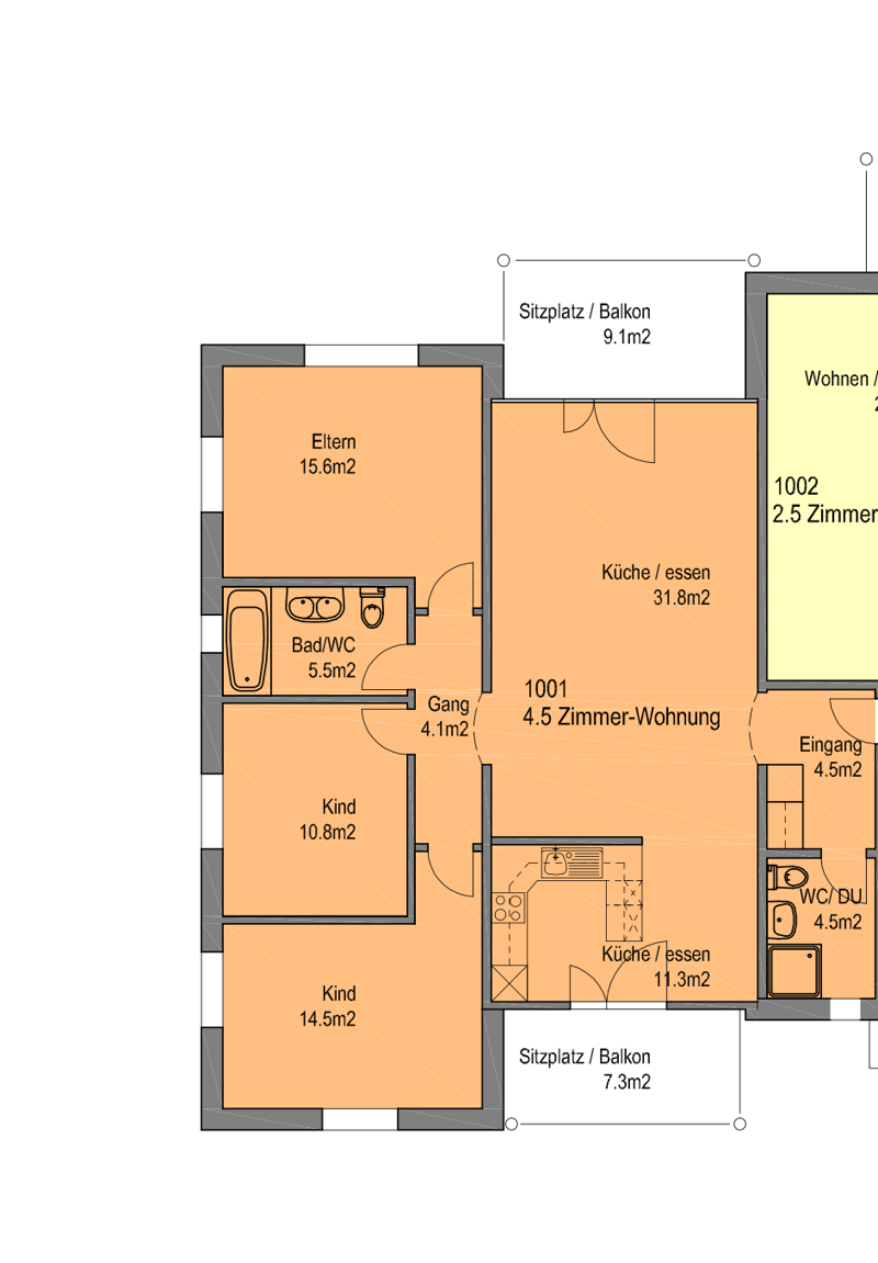 Charmante 4.5 Zimmerwohnung Sitzplatz und Balkon (12)