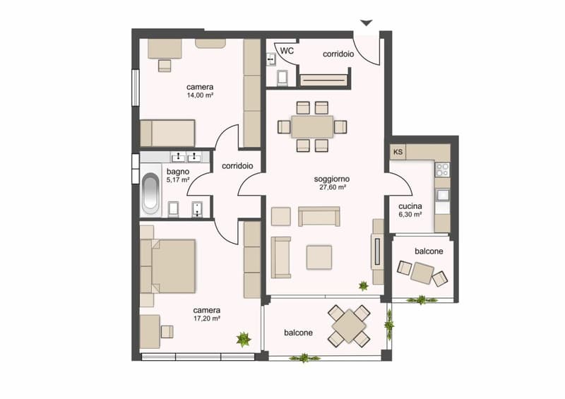 0100, Mendrisio, Via Borromini 19, Apartment Nr. 301 (9)