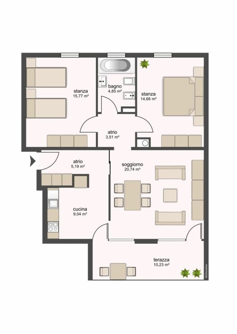 6100 Bellinzona, Via Ghiringhelli 23e, appartamento 216 (5)