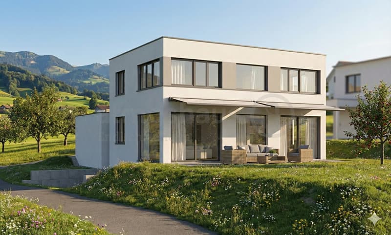 Newly built single-family house in Moosleerau with garden and gallery (1)