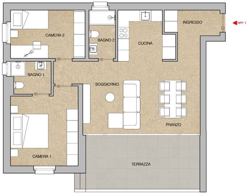 Nuovo appartamento 3.5 locali con giardino a Giubiasco (8)