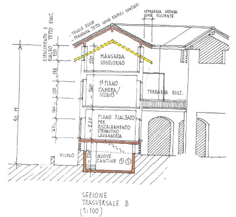 2 floor building with terrace and garage, multiple rooms including a camera studio, ground floor area for storage and laundry