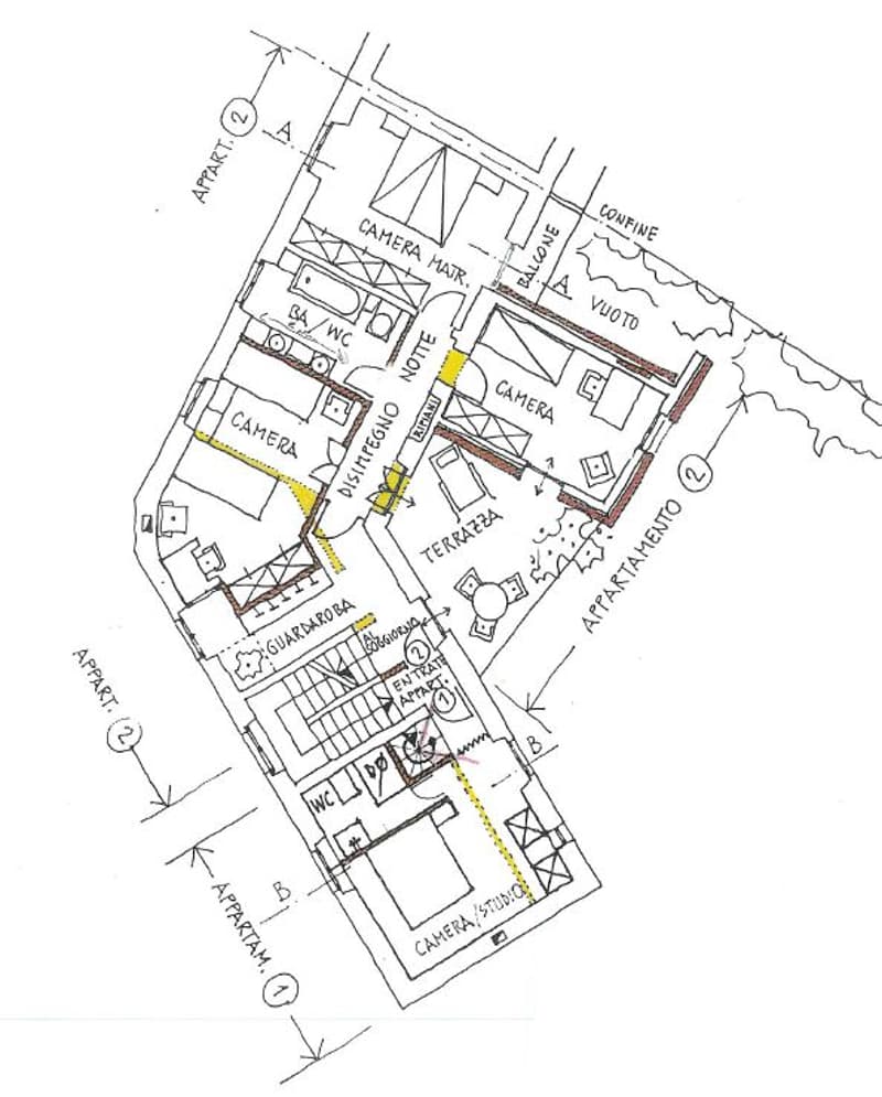 multiple rooms, balcony, entrance, WC, studio, terraces, guard area