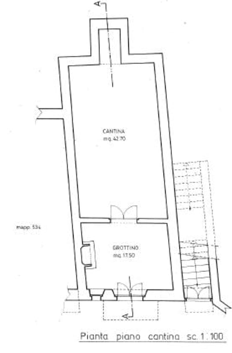raised ground floor, Cantina 42,70 sqm, Grottitino 17,50 sqm