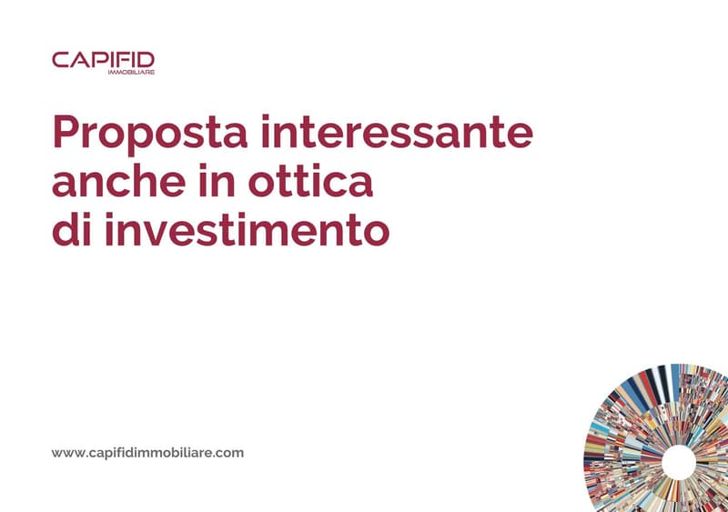A white page displaying 'Proposta interessante anche in ottica di investimento' by CAPIFID IMMOBILIARE, accompanied by a multicolored circular logo and a website address