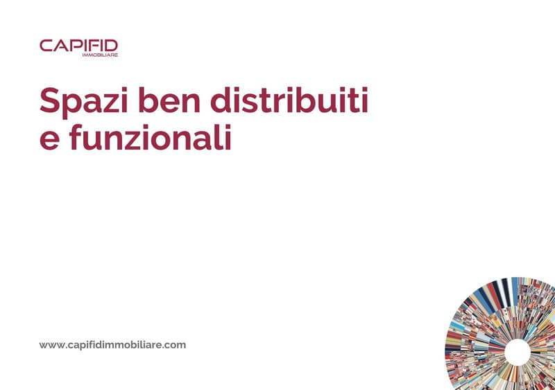 Cover page with 'Capifid Immobiliare' logo and headline 'Spazi ben distribuiti e funzionali'. Website URL visible.