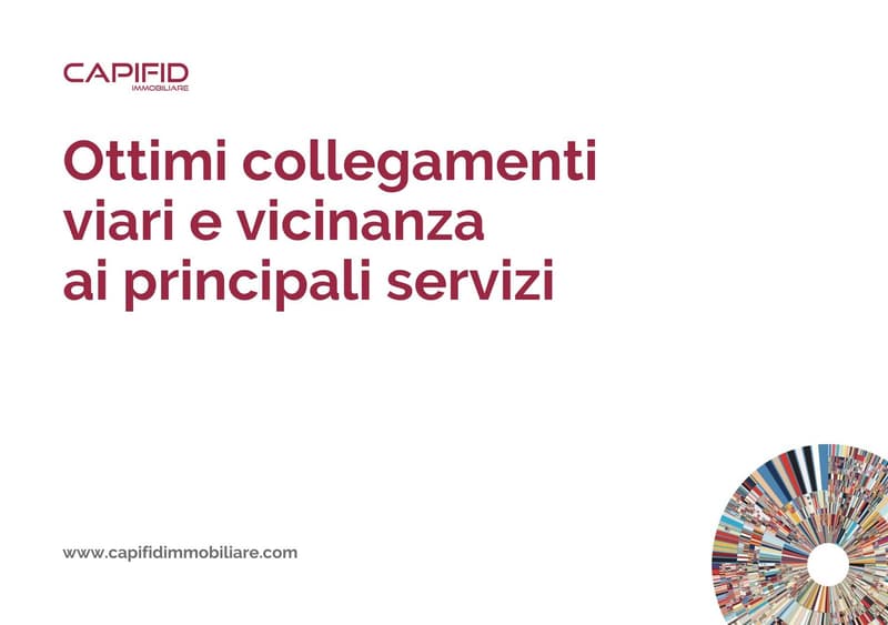 Real estate advertisement by Capifid Immobiliare, optimal connections to main roads and services