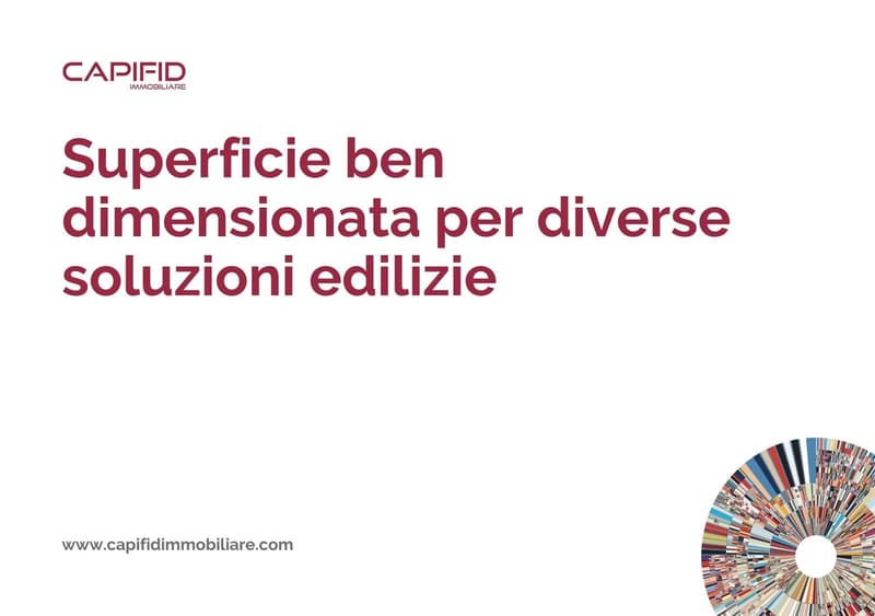 Advertisement by Capifid Immobiliare, presenting well-dimensioned surfaces for various building solutions