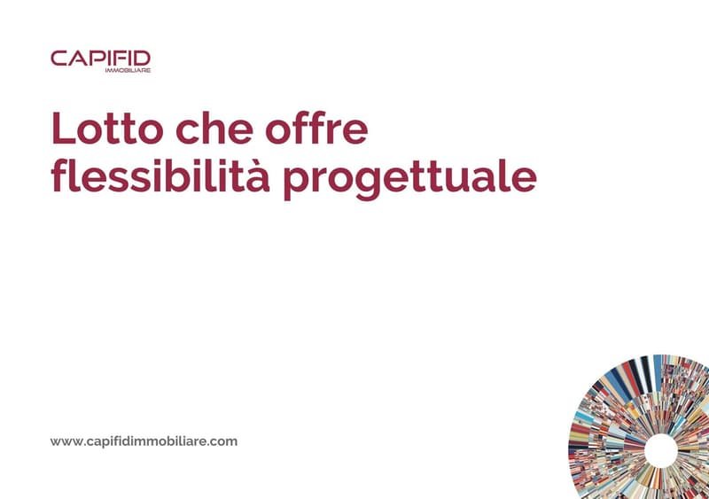 An advertisement for CAPIFID IMMOBILIARE with the slogan 'Lotto che offre flessibilità progettuale' with a link to their website