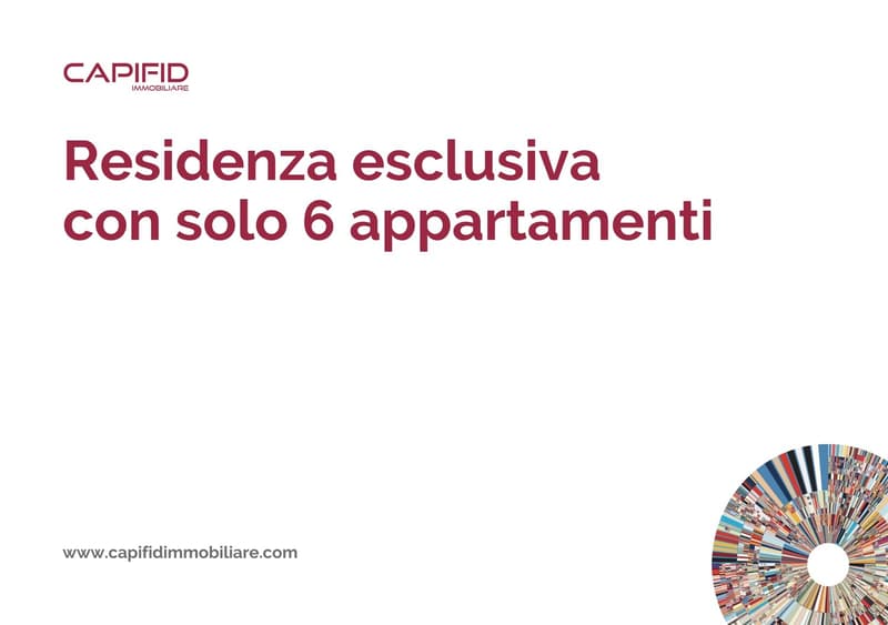 An advertisement for CAPIFID IMMOBILIARE with text highlighting the exclusivity of a residence with only 6 apartments
