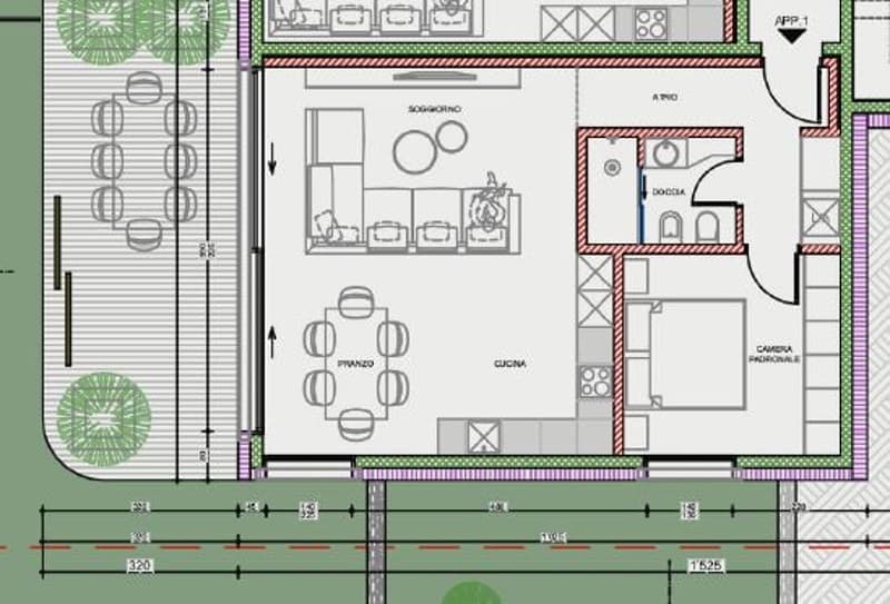 Living room, kitchen, bedroom, bathroom