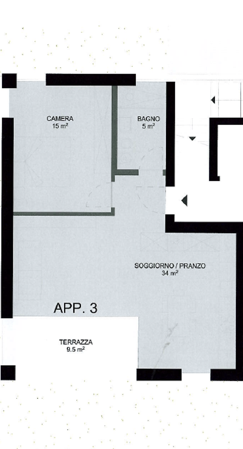 bedroom, bathroom, living room, kitchen, terrace