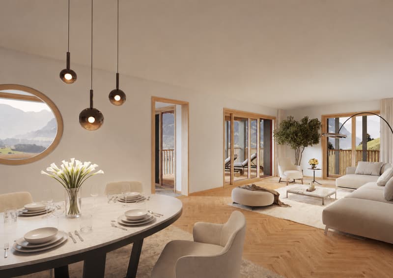 Wohnraum Haus 1 Variante geschlossener Küche