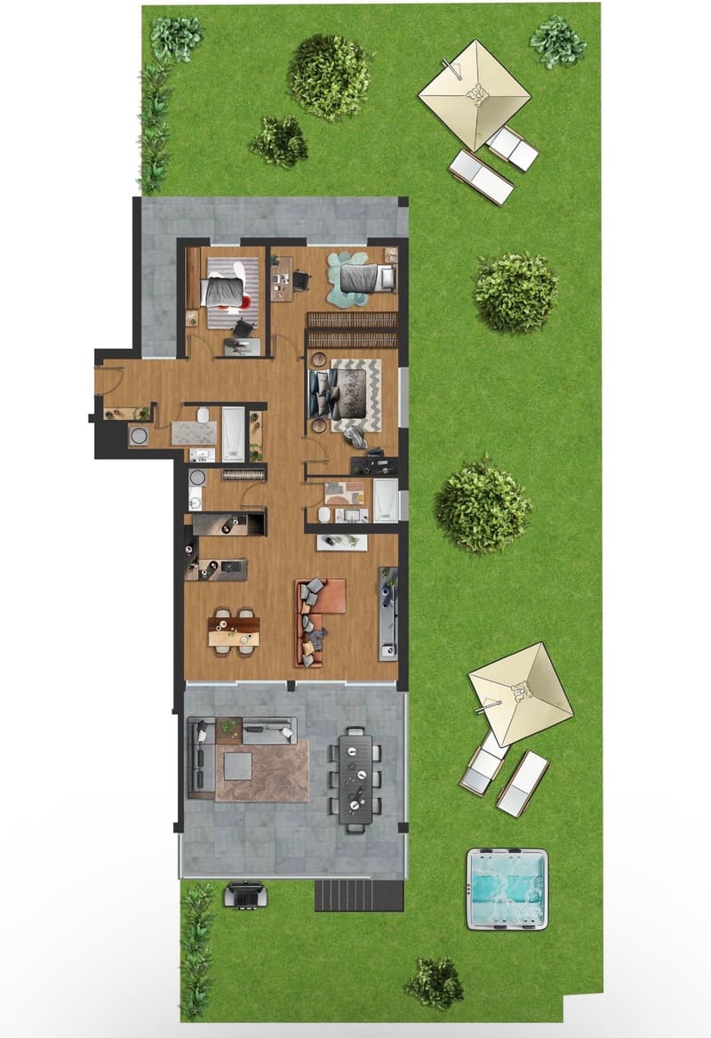 3763 ULTIMO - APPARTAMENTO CON GIARDINO 4.5 LOCALI IN ZONA TRANQUILLA (3)