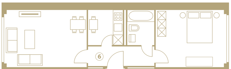 Living room, Kitchen, Bedroom, Bathroom, Balcony