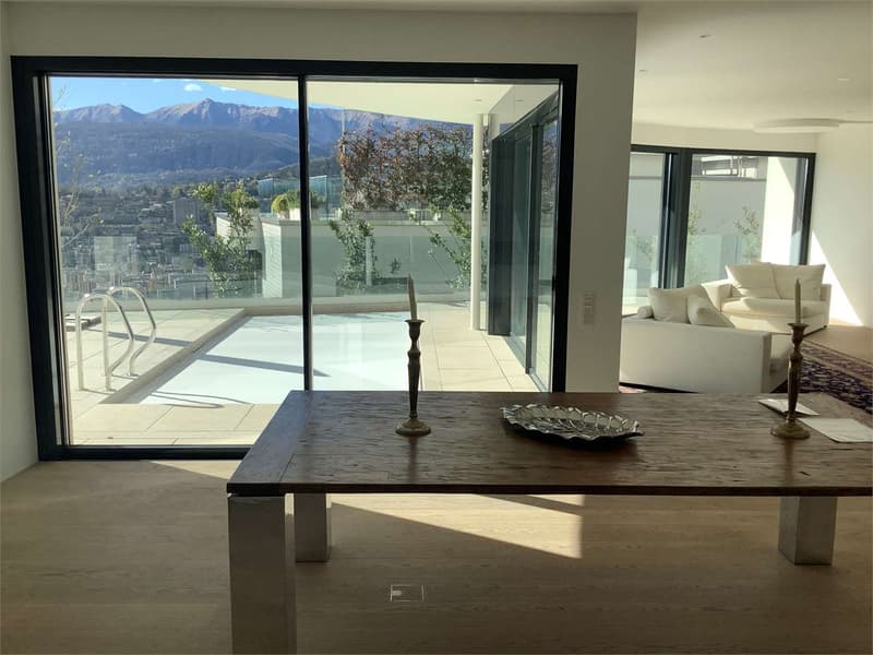 Lugano Albonago, villa moderne avec piscine et vue sur le lac (10)
