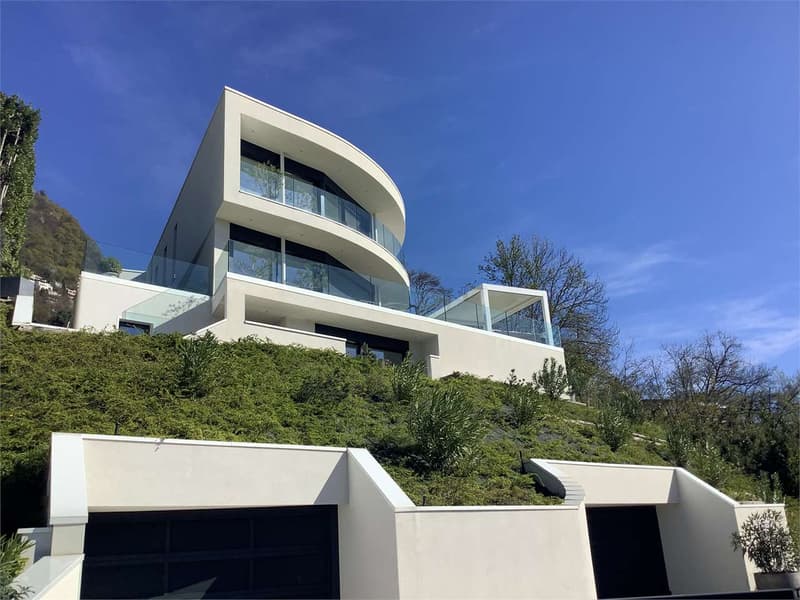 Lugano Albonago, villa moderne avec piscine et vue sur le lac (1)