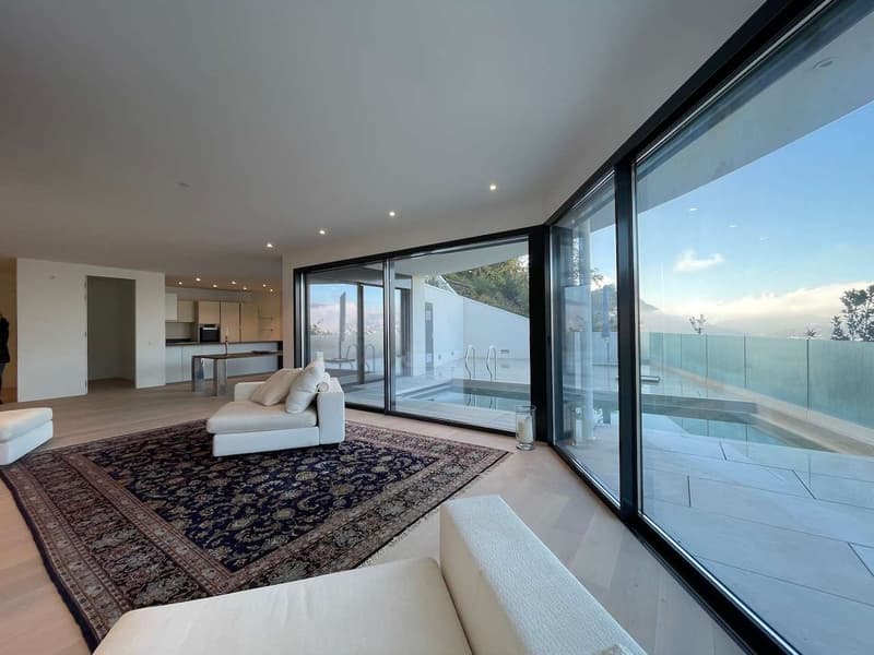 Lugano Albonago, villa moderne avec piscine et vue sur le lac (11)