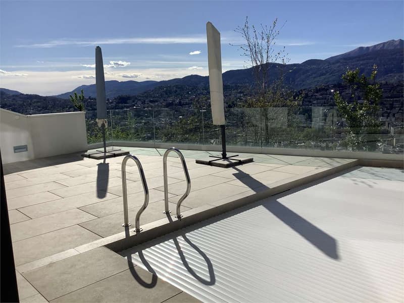 Lugano Albonago, villa moderne avec piscine et vue sur le lac (4)