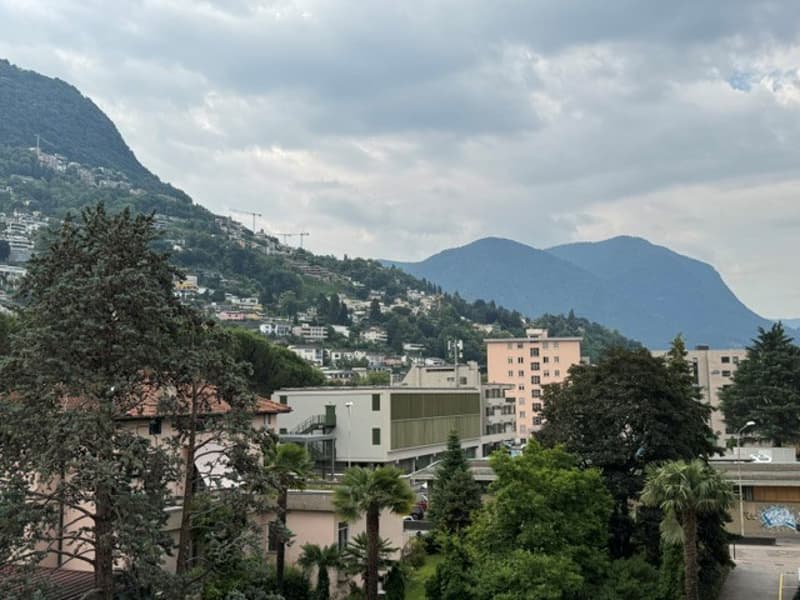 3.5 locali con vista aperta sulla città e montagne e due posti auto (1)