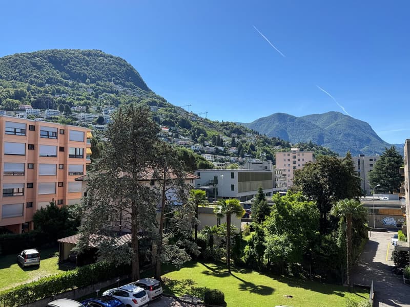 3.5 locali con vista aperta sulla città e montagne e due posti auto (1)