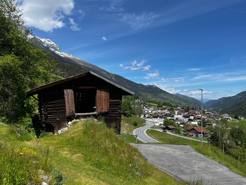 Farmhouse with two outbuildings and mountain panorama in Rabius (7)