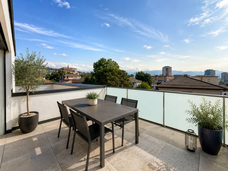 Attique de 2020, terrasse de 53 m² et vue sur l'arc lémanique (2)