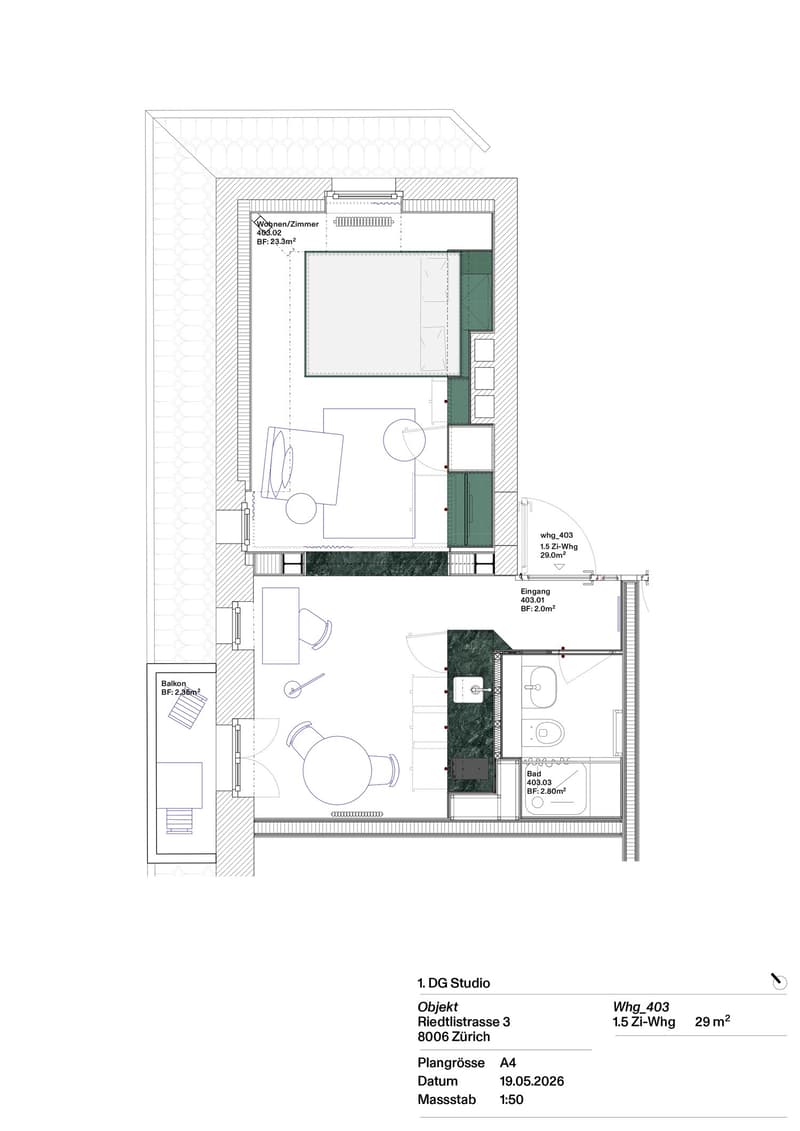Stylishly furnished 1.5-room apartment near Schaffhauserplatz (5)